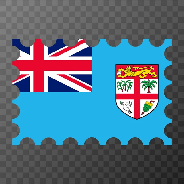 Почтовая Марка Флагом Фиджи Векторная Иллюстрация — стоковый вектор