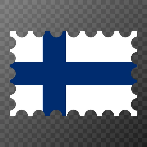 Postzegel Met Finse Vlag Vectorillustratie — Stockvector