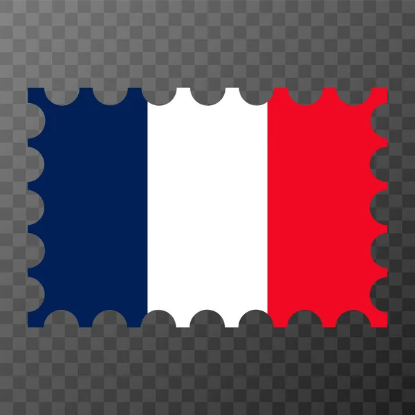 Üzerinde Fransa Bayrağı Olan Posta Pulu Vektör Illüstrasyonu — Stok Vektör
