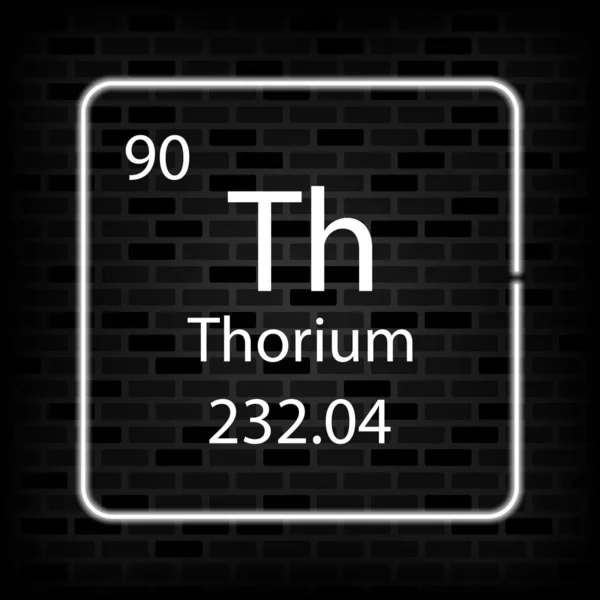 Thorium Néon Symbole Élément Chimique Tableau Périodique Illustration Vectorielle — Image vectorielle