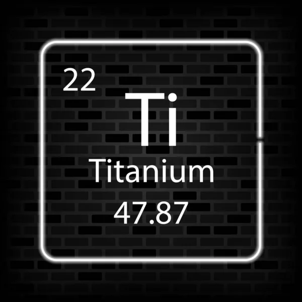 Símbolo Néon Titânio Elemento Químico Tabela Periódica Ilustração Vetorial — Vetor de Stock
