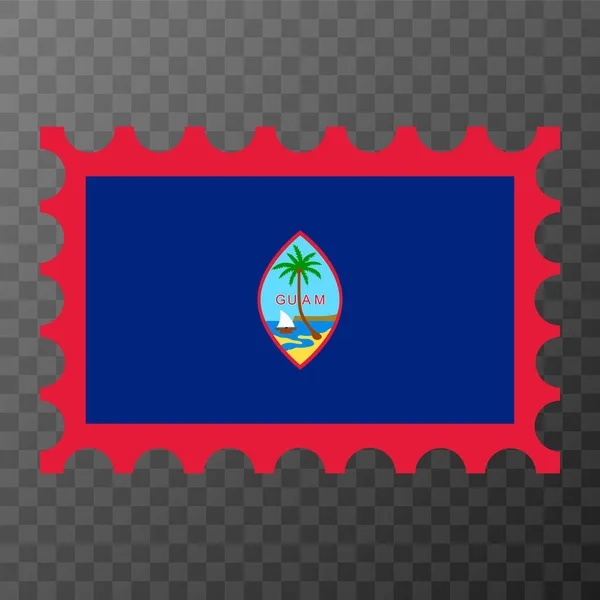 Briefmarke Mit Guam Flagge Vektorillustration — Stockvektor