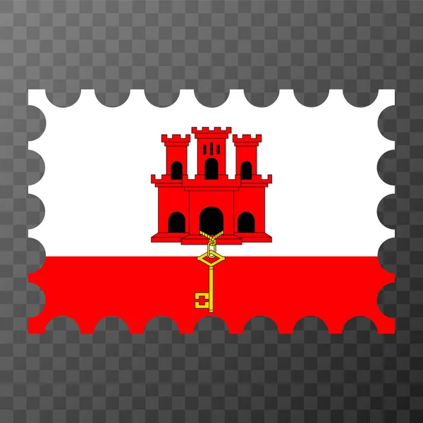 Timbre Poste Avec Drapeau Gibraltar Illustration Vectorielle — Image vectorielle