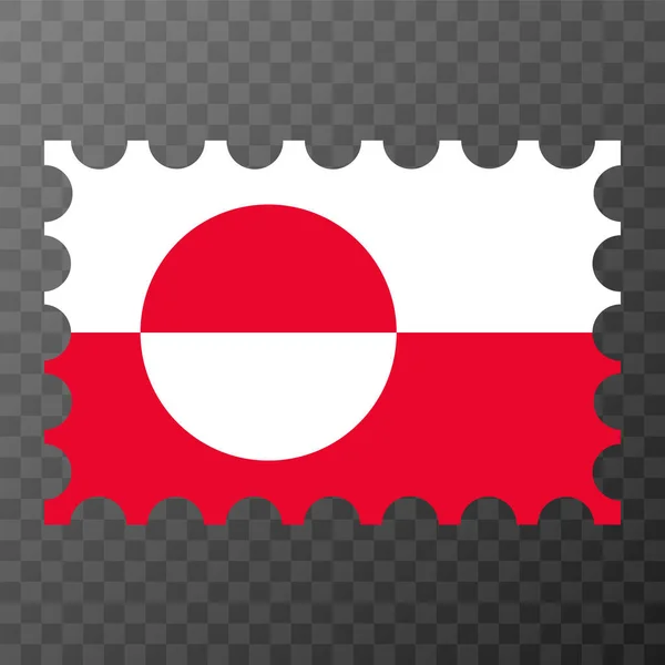 Sello Postal Con Bandera Groenlandia Ilustración Vectorial — Vector de stock