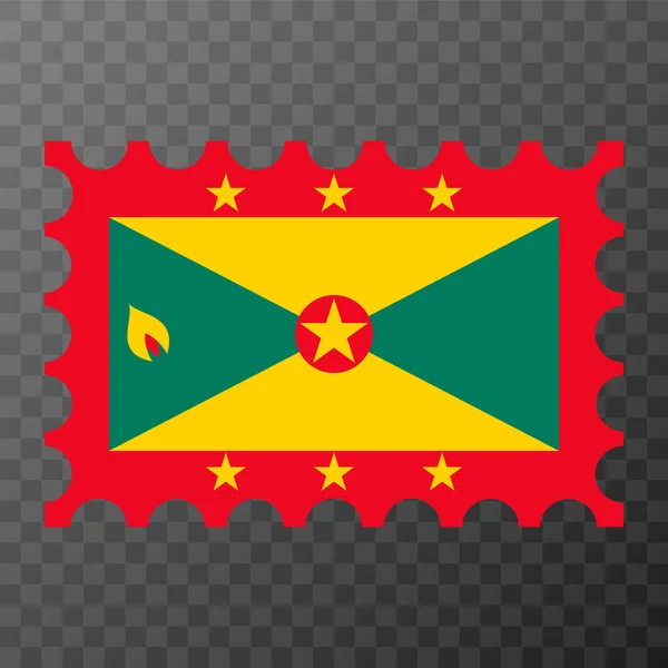 Briefmarke Mit Grenada Flagge Vektorillustration — Stockvektor