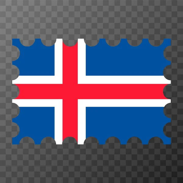 Почтовая Марка Флагом Исландии Векторная Иллюстрация — стоковый вектор