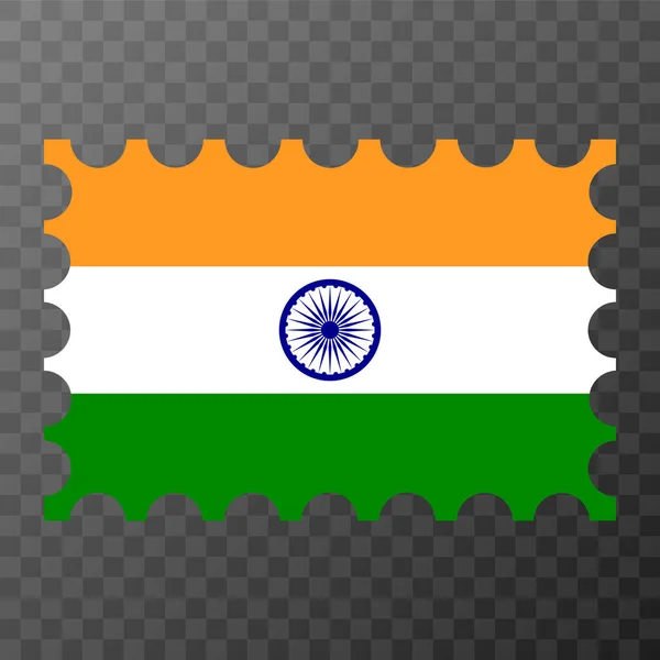 インドの国旗を貼った切手 ベクターイラスト — ストックベクタ