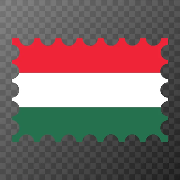 Poštovní Známka Vlajkou Maďarska Vektorová Ilustrace — Stockový vektor