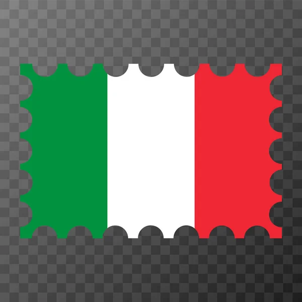 Znaczek Pocztowy Flagą Włoch Ilustracja Wektora — Wektor stockowy