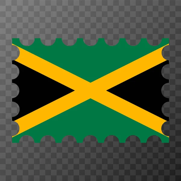 Sello Postal Con Bandera Jamaica Ilustración Vectorial — Vector de stock