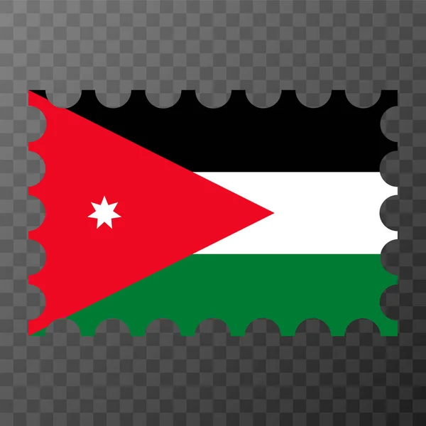 Znaczek Pocztowy Flagą Jordanu Ilustracja Wektora — Wektor stockowy