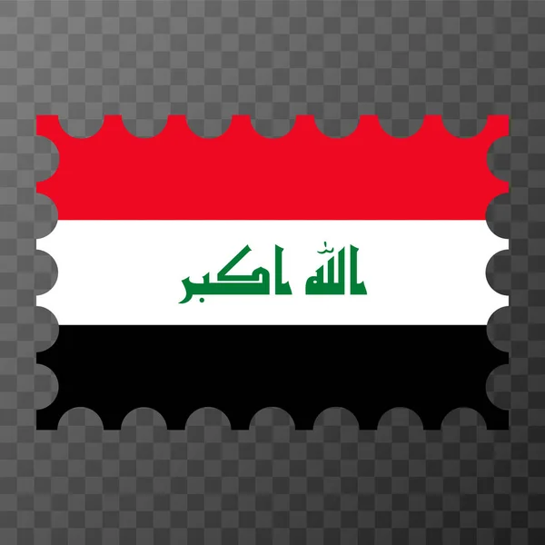 Üzerinde Irak Bayrağı Olan Posta Pulu Vektör Illüstrasyonu — Stok Vektör