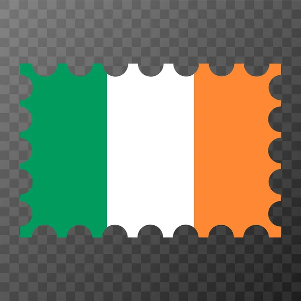アイルランドの国旗が入った切手 ベクターイラスト — ストックベクタ