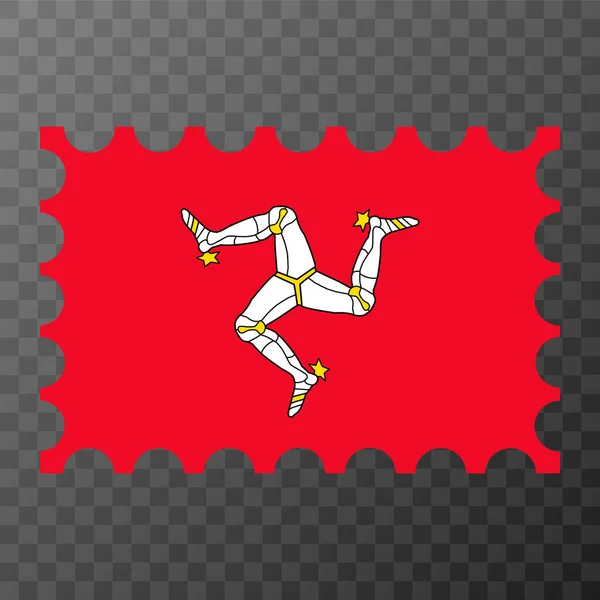 マン島の旗を貼った切手 ベクターイラスト — ストックベクタ