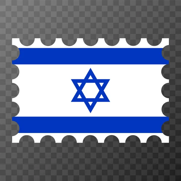 Poštovní Známka Izraelskou Vlajkou Vektorová Ilustrace — Stockový vektor