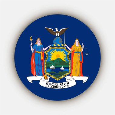 New York state flag. Vector illustration.