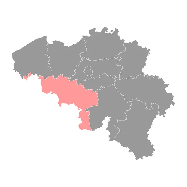 ヘナウト州地図 ベルギーの州 ベクターイラスト — ストックベクタ