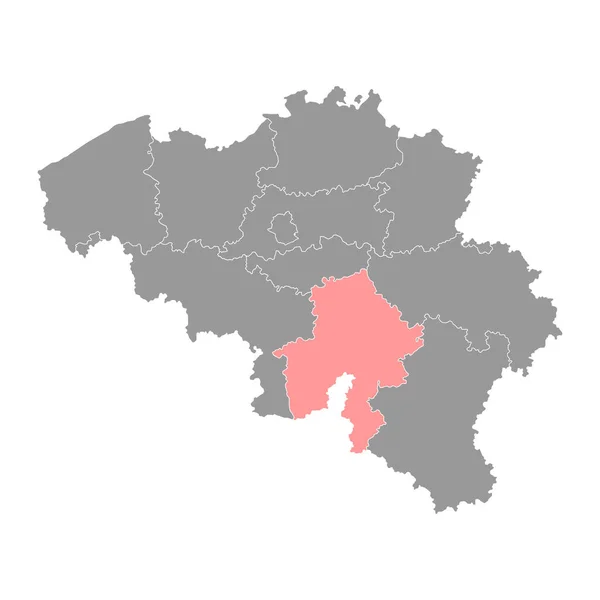 Mapa Provincie Namur Provincie Belgie Vektorová Ilustrace — Stockový vektor