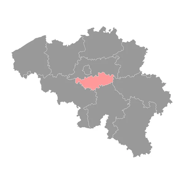 Walloon Brabant Province Map Провінції Бельгії Приклад Вектора — стоковий вектор