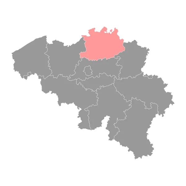 アントワープ州地図 ベルギーの州 ベクターイラスト — ストックベクタ