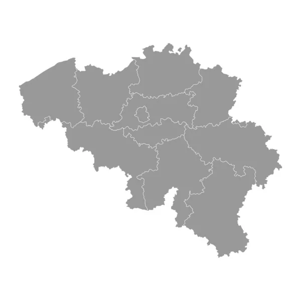 Belgien Karta Med Provinser Vektorillustration — Stock vektor