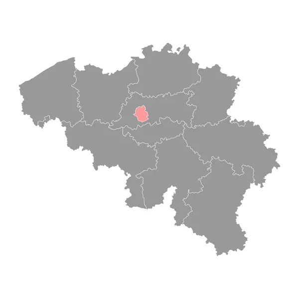 Χάρτης Της Επαρχίας Βρυξελλών Επαρχίες Του Βελγίου Εικονογράφηση Διανύσματος — Διανυσματικό Αρχείο