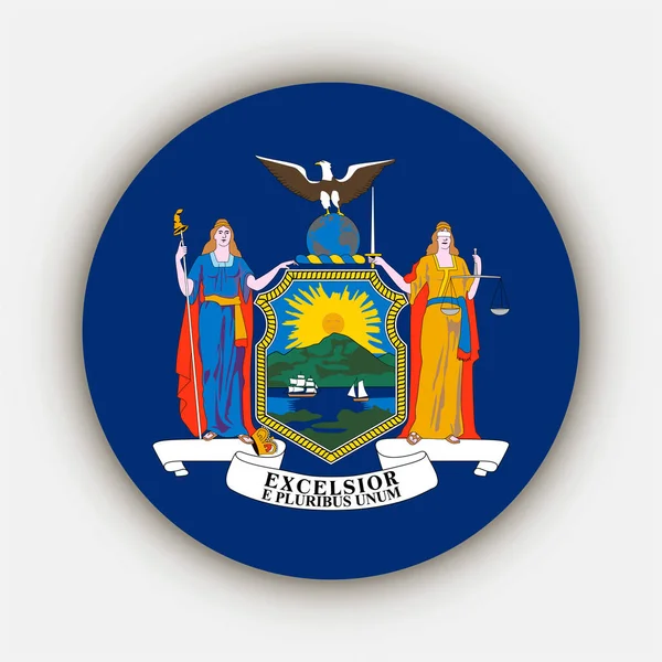 New York State Flag Vector Illustration — Vettoriale Stock