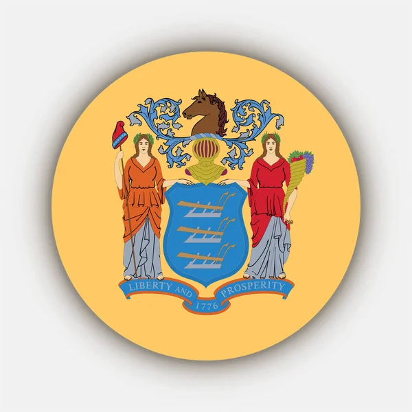 New Jersey State Flag Vector Illustration —  Vetores de Stock