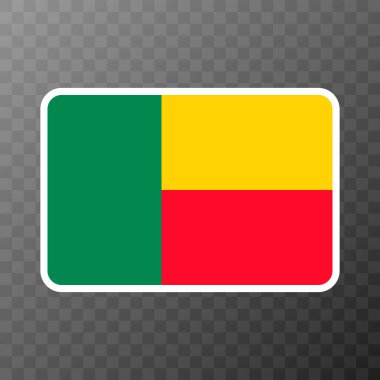 Benin bayrağı, resmi renkler ve orantı. Vektör illüstrasyonu.