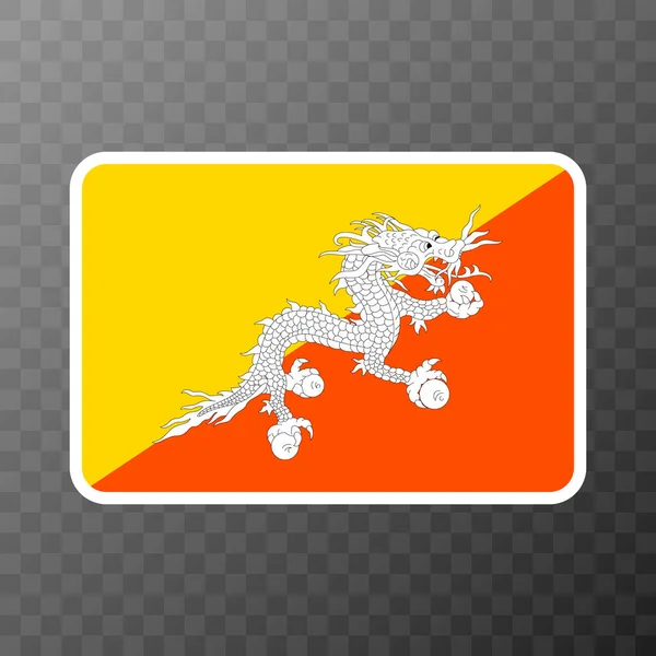 Bhutan Flag Official Colors Proportion Vector Illustration — Stock Vector