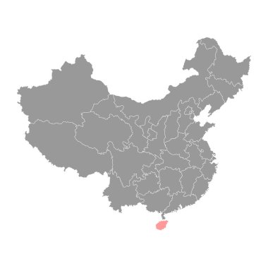 Hainan eyalet haritası, Çin idari bölümleri. Vektör illüstrasyonu.
