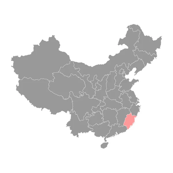 Mapa Província Fujian Divisões Administrativas China Ilustração Vetorial — Vetor de Stock
