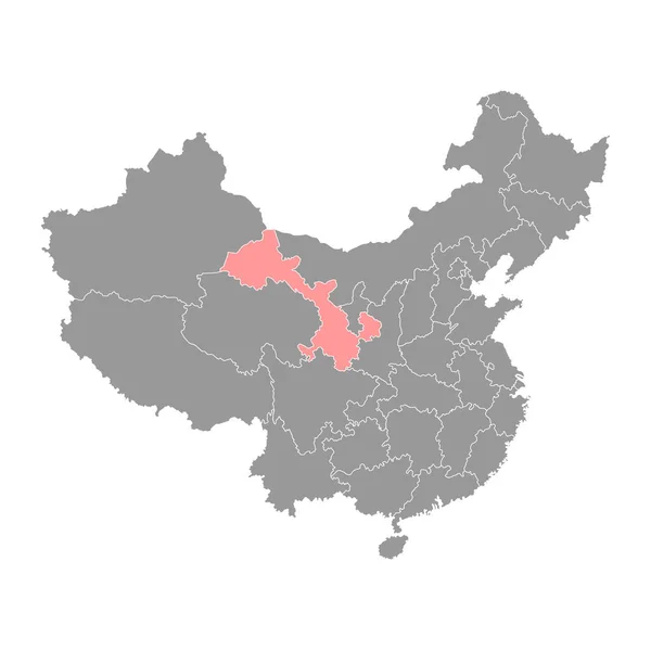Gansu Mapa Província Divisões Administrativas China Ilustração Vetorial —  Vetores de Stock
