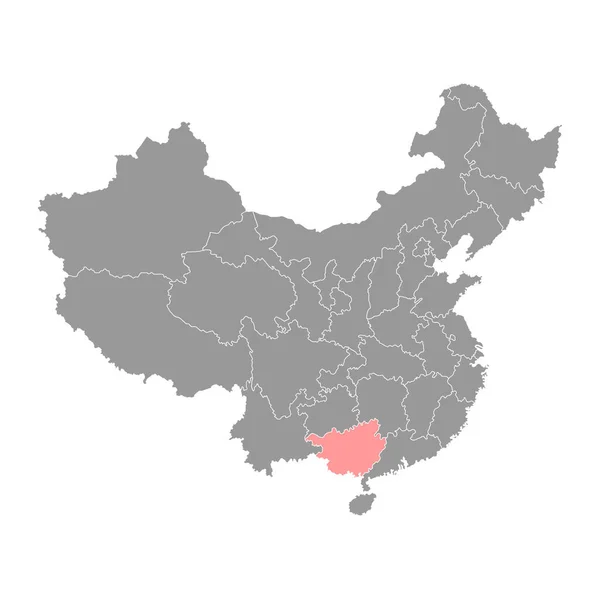 Mapa Região Autónoma Guangxi Zhuang Divisões Administrativas China Ilustração Vetorial —  Vetores de Stock