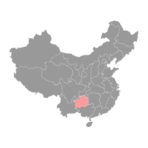 Provinciale Kaart Van Guizhou Administratieve Afdelingen Van China Vectorillustratie — Stockvector