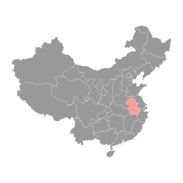 Mapa Província Anhui Divisões Administrativas China Ilustração Vetorial —  Vetores de Stock