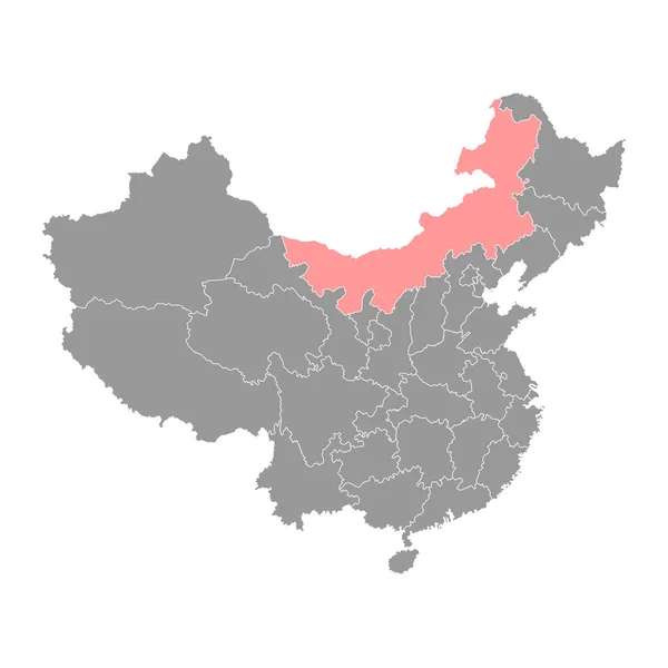 Карта Автономного Района Внутренняя Монголия Административное Деление Китая Векторная Иллюстрация — стоковый вектор