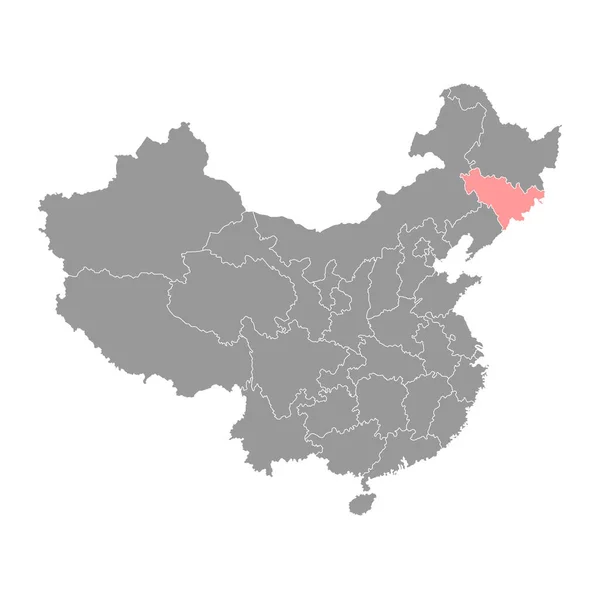 Mappa Della Provincia Jilin Divisioni Amministrative Della Cina Illustrazione Vettoriale — Vettoriale Stock