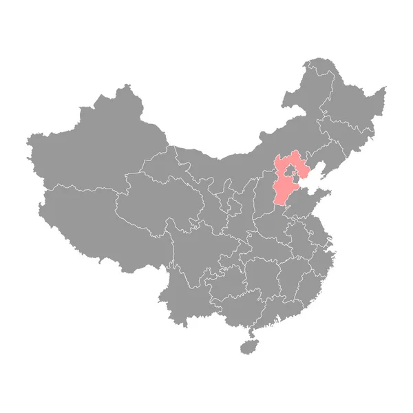 Mapa Provincie Hebei Správní Divize Číny Vektorová Ilustrace — Stockový vektor
