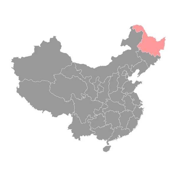 Mapa Prowincji Heilongjiang Podział Administracyjny Chin Ilustracja Wektora — Wektor stockowy