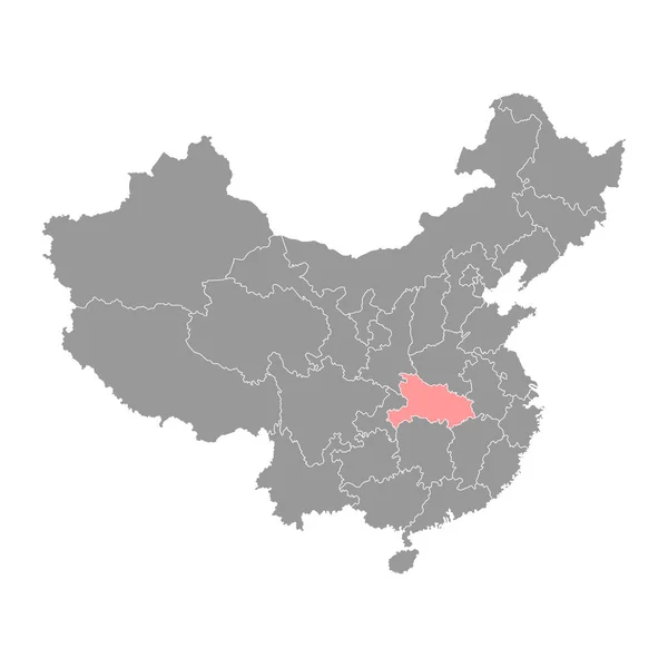 Mapa Província Hubei Divisões Administrativas China Ilustração Vetorial —  Vetores de Stock