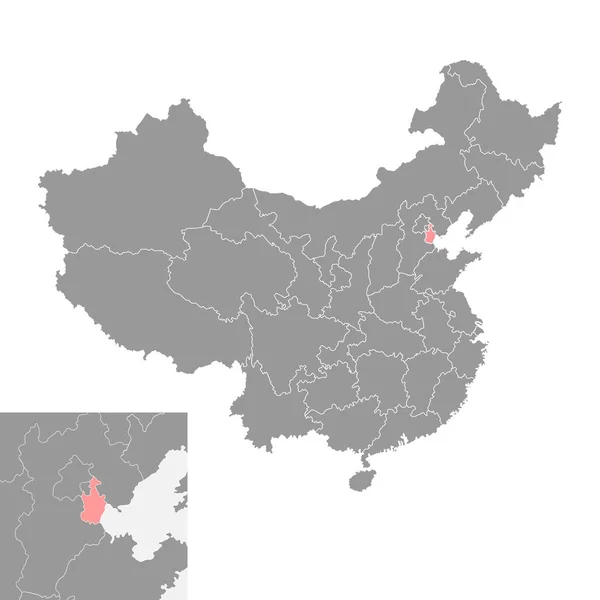 Tianjin Map Administrative Divisions China Vector Illustration — Stock Vector