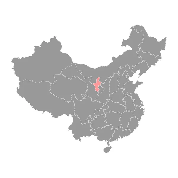 Mappa Della Regione Autonoma Ningxia Hui Divisioni Amministrative Della Cina — Vettoriale Stock
