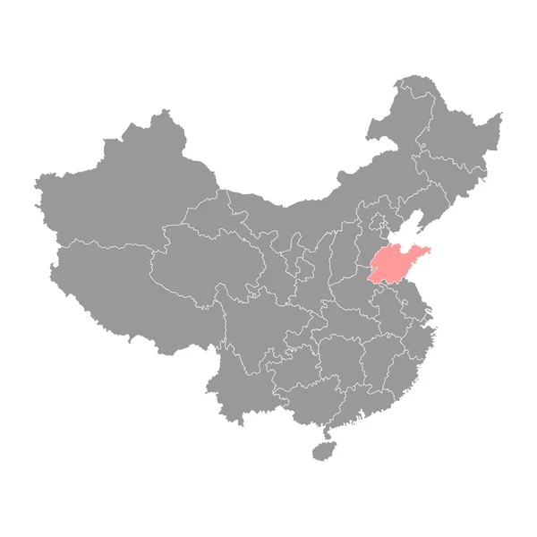 Mapa Provincie Šan Tung Správní Divize Číny Vektorová Ilustrace — Stockový vektor