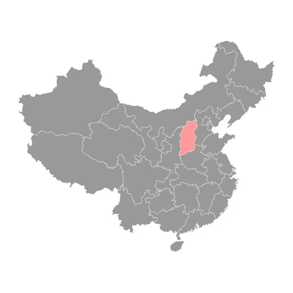 Mapa Provincie Shanxi Správní Divize Číny Vektorová Ilustrace — Stockový vektor