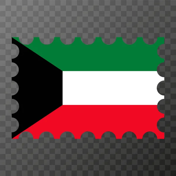 Kuveyt Bayrağıyla Posta Pulu Vektör Illüstrasyonu — Stok Vektör