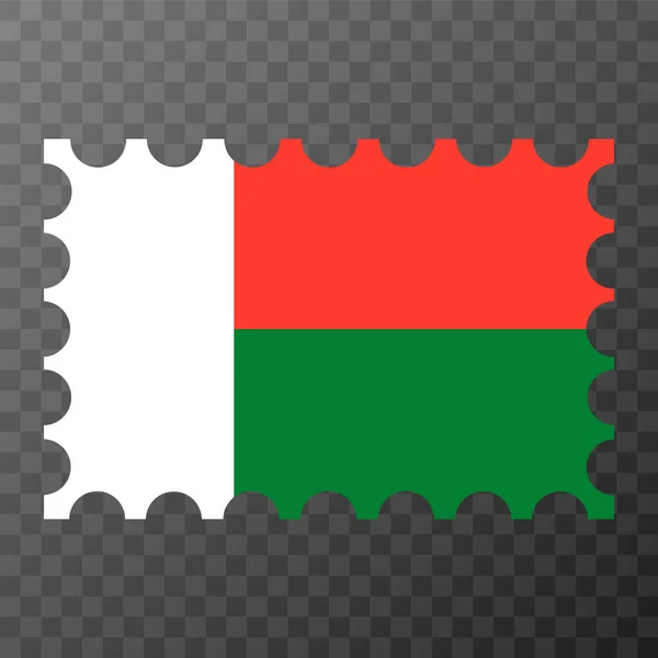 Známka Madagaskarskou Vlajkou Vektorová Ilustrace — Stockový vektor