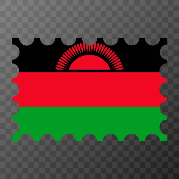 Znaczek Pocztowy Flagą Malawi Ilustracja Wektora — Wektor stockowy