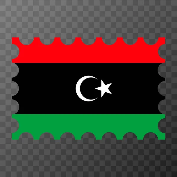 Libya Bayrağıyla Birlikte Posta Pulu Vektör Illüstrasyonu — Stok Vektör