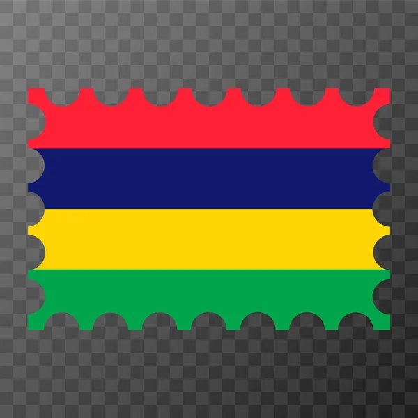 Carimbo Postal Com Bandeira Mauriciana Ilustração Vetorial — Vetor de Stock